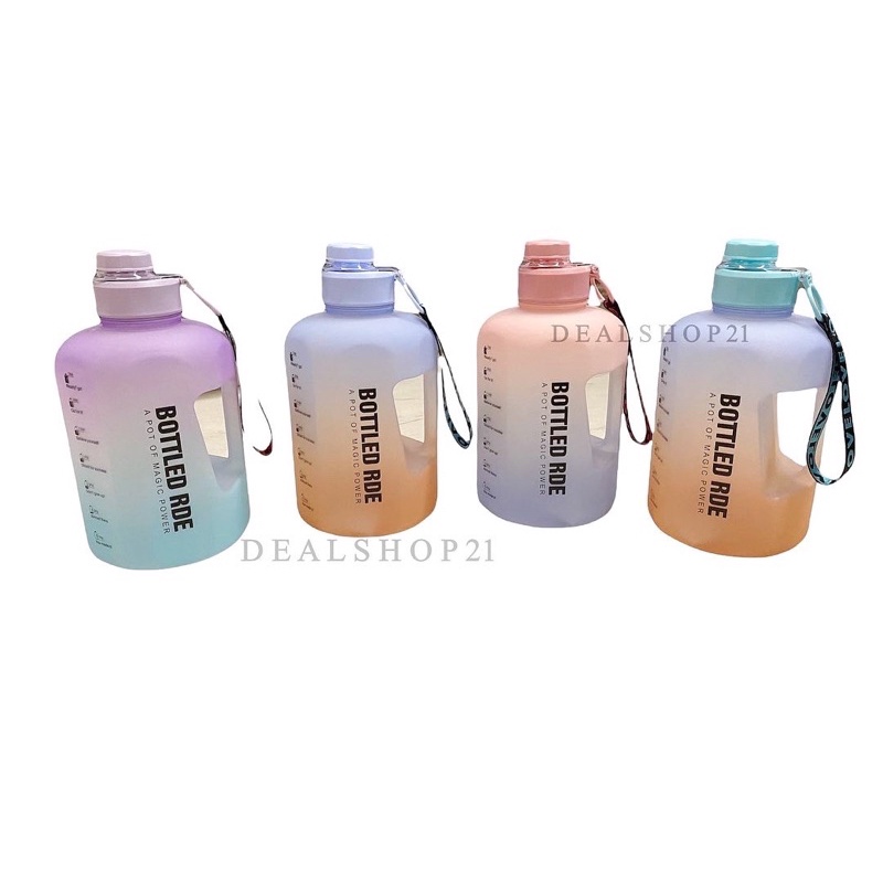 BOTOL MINUM VIRAL 2.2 LITER, Botol Minum Termos Motivasi 2,2 Liter, Tutup Flip BPA Free + PACKING KOTAK / KARDUS