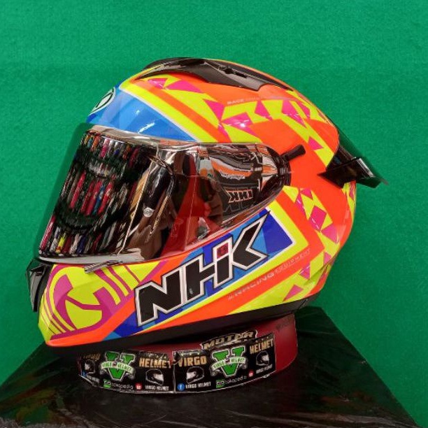 NHK HELM GP PRIME ORANGE FLUO BLUE+YELLOW+PINK PAKET GANTENG