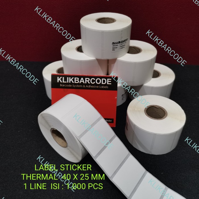

Label Barcode Direct Thermal 40x25 40 x 25 mm core 1 Inch isi 1000 pcs