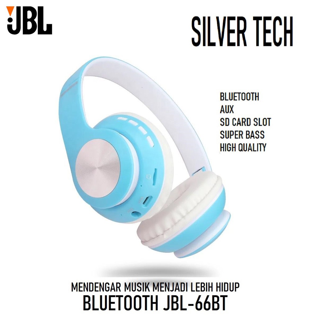 Bluetooth JBL 66BT - Headphone Macaron Aneka Warna Extra BASS