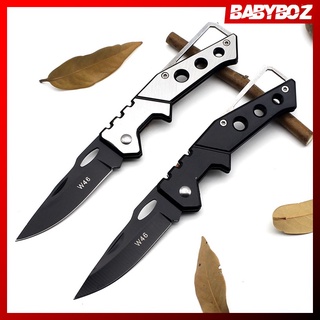 BABYBOZ - KNIFEZER Pisau Saku Lipat Mini Serbaguna Portable Knife Survival Tool - W46 - Black