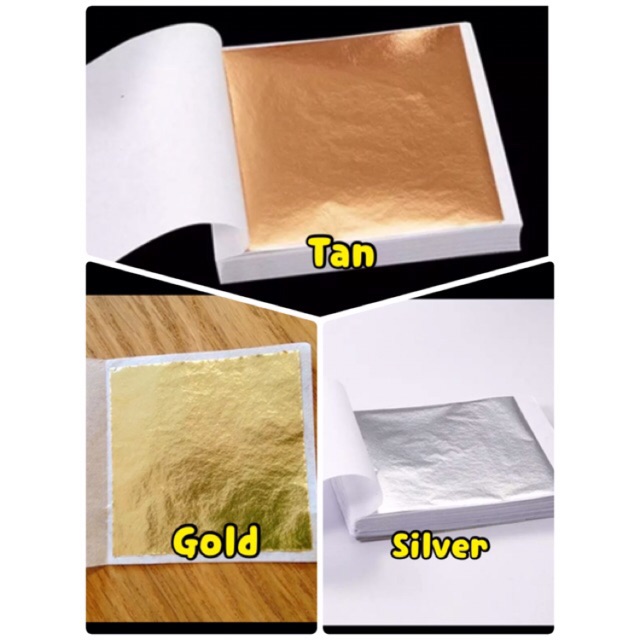 Gilding sheets lembar kertas emas kertas perak metalic leaf bahan kerajinan tangan