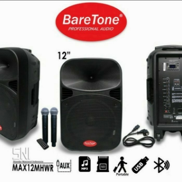 Speaker Portable Baretone 12 inch Max 12 mhwr Original