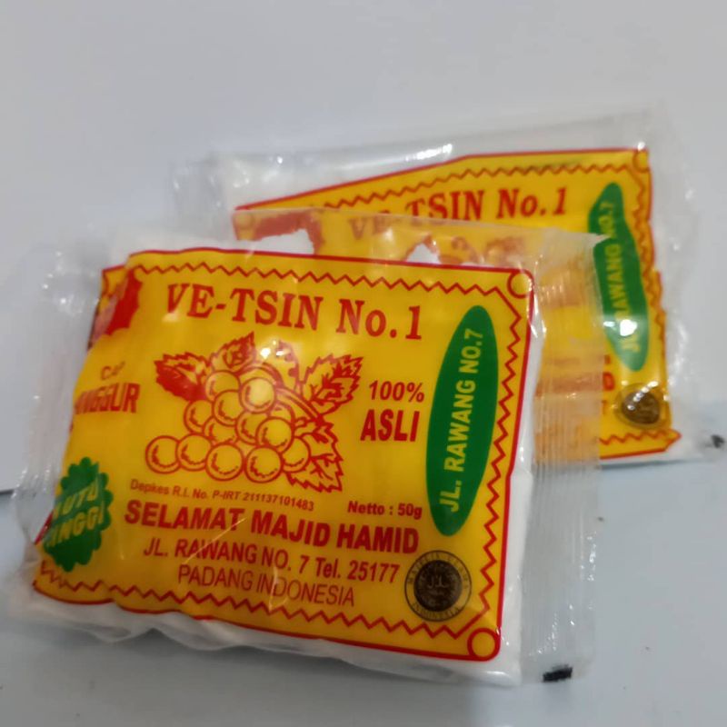 

Penyedap Rasa VE-TSIN VETSIN No.1 ASLI Cap Anggur 50 Gram