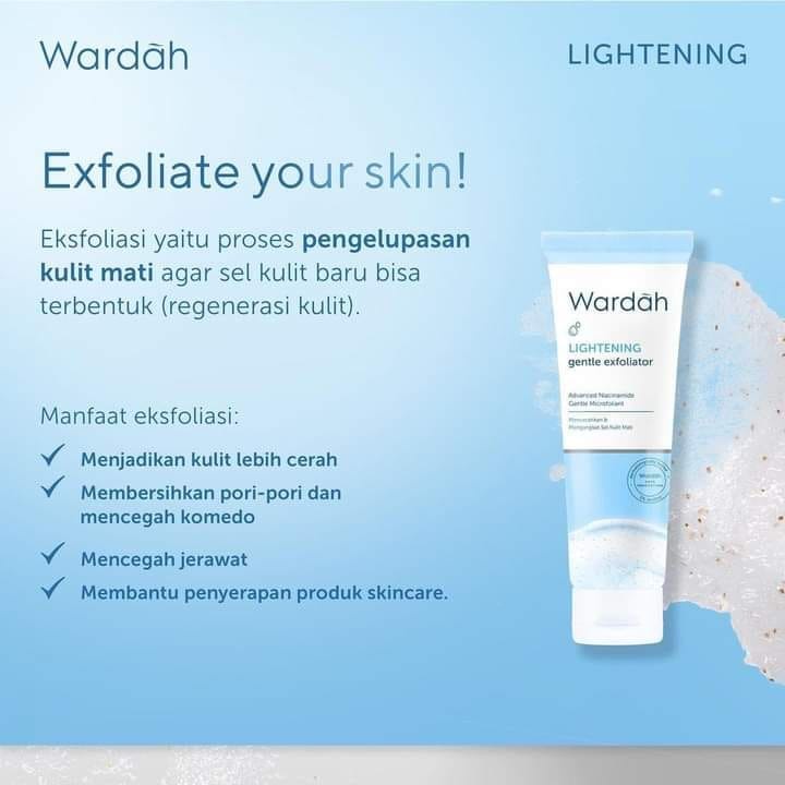 Wardah Lightening Gentle Exfoliator 50ml | Pembersih Wajah