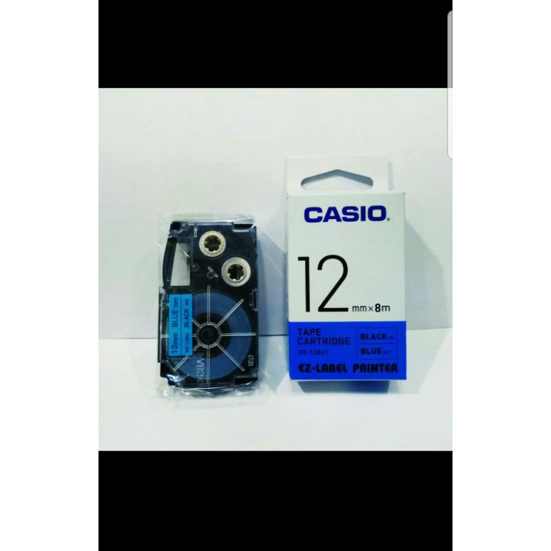 

original Casio ez-label printer xr12bu1 12mm 12 mm black on blue tape