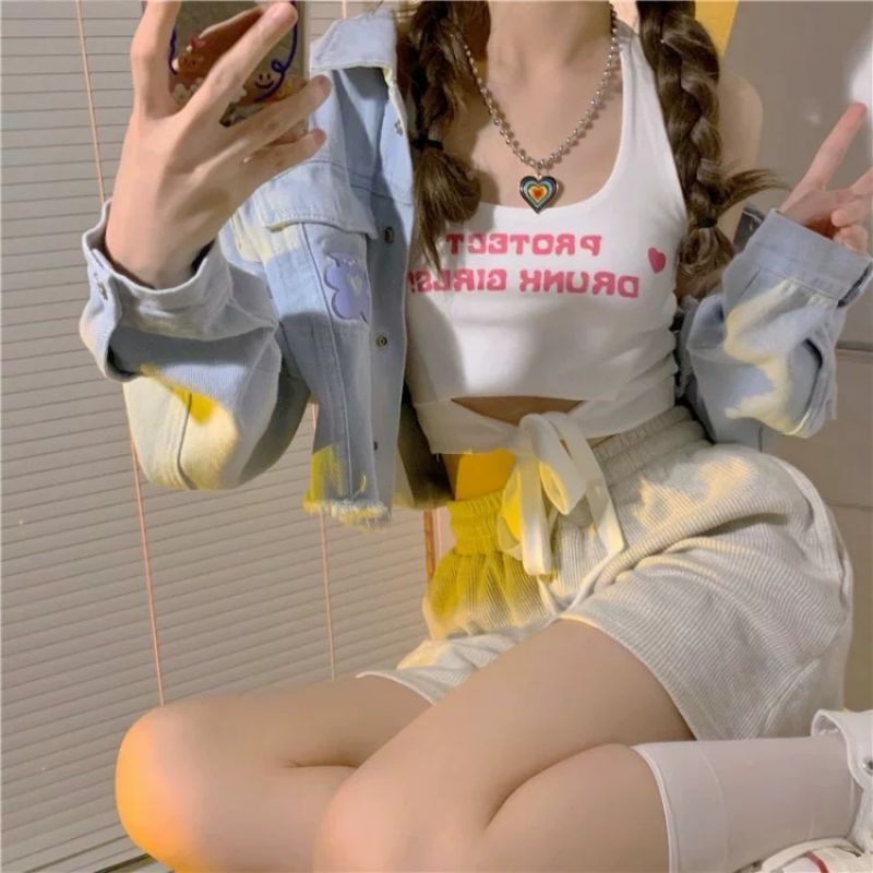 Kalung Bandul Love Pelangi Aksesoris Outfit Necklace Remaja Multiclour