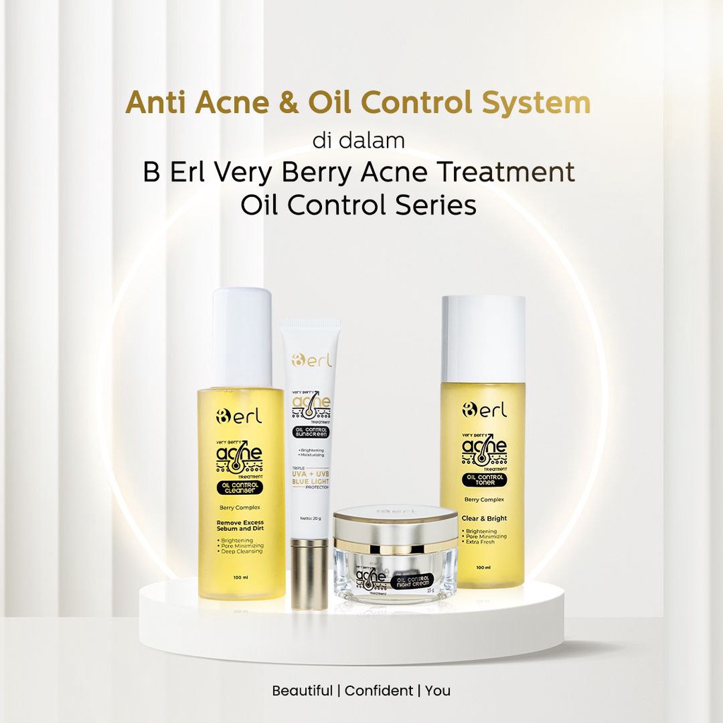 B Erl Very Berry Acne Treatment Oil Control Series - Paket Perawatan Kulit Berjerawat