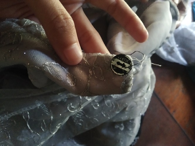 (ready Lengkap 4 Warna) Couple Batik Tile Brukat Mika Padi Putih Rona Selendang