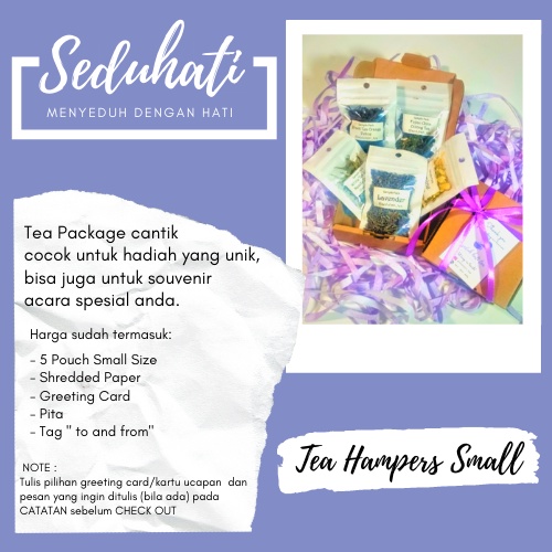 

Seduhati Small Package Tea Hampers/ Teh Hampers ukuran Medium/ Hadiah Hampers Unik