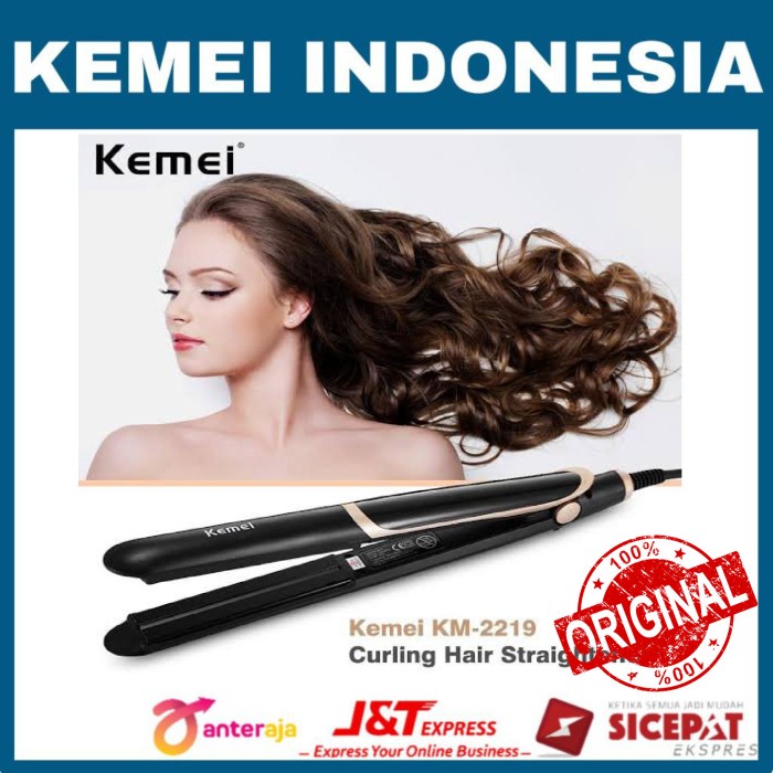 Catok Kemei km-2219 with Infrared Catok rambut kemei pelurus rambut(G8Y3) Catokan Pelurus Rambut Bag