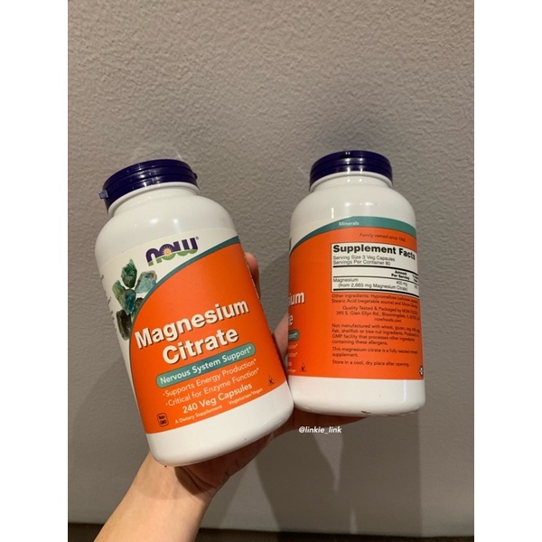 Now Magnesium Citrate (240 veggie caps)