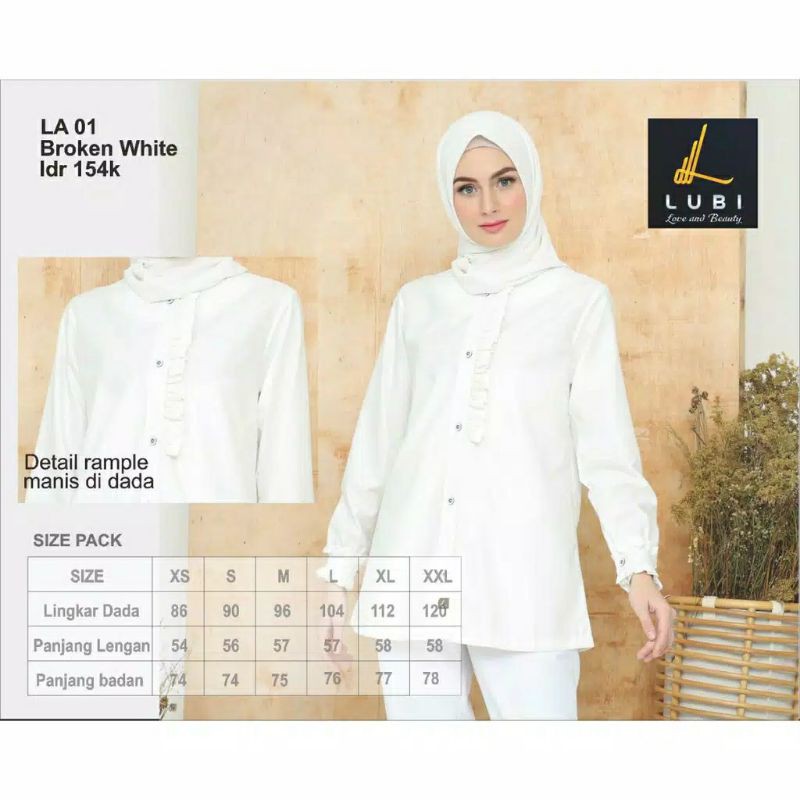 ATASAN PUTIH BROKEN WHITE LA01 LUBI