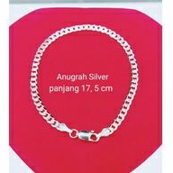 (COD)Gelang tangan perak asli 925 remaja &amp; dewasa rantai sisik naga ukir kilau/Silver 925 lapisan emas putih murni!!!