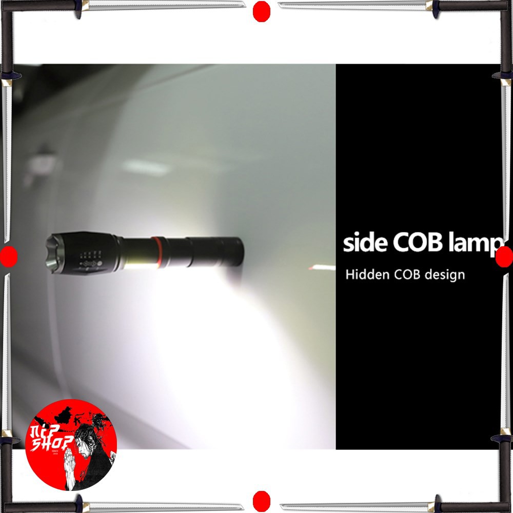 Paket Bundle Senter E17 COB XM-L T6 8000 Lumens with Charger dan Box