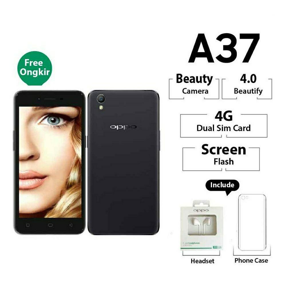 Oppo A37 Smartphone 2GB/16GB Garansi Resmi Oppo Bonus Pulsa All Operator 50.000