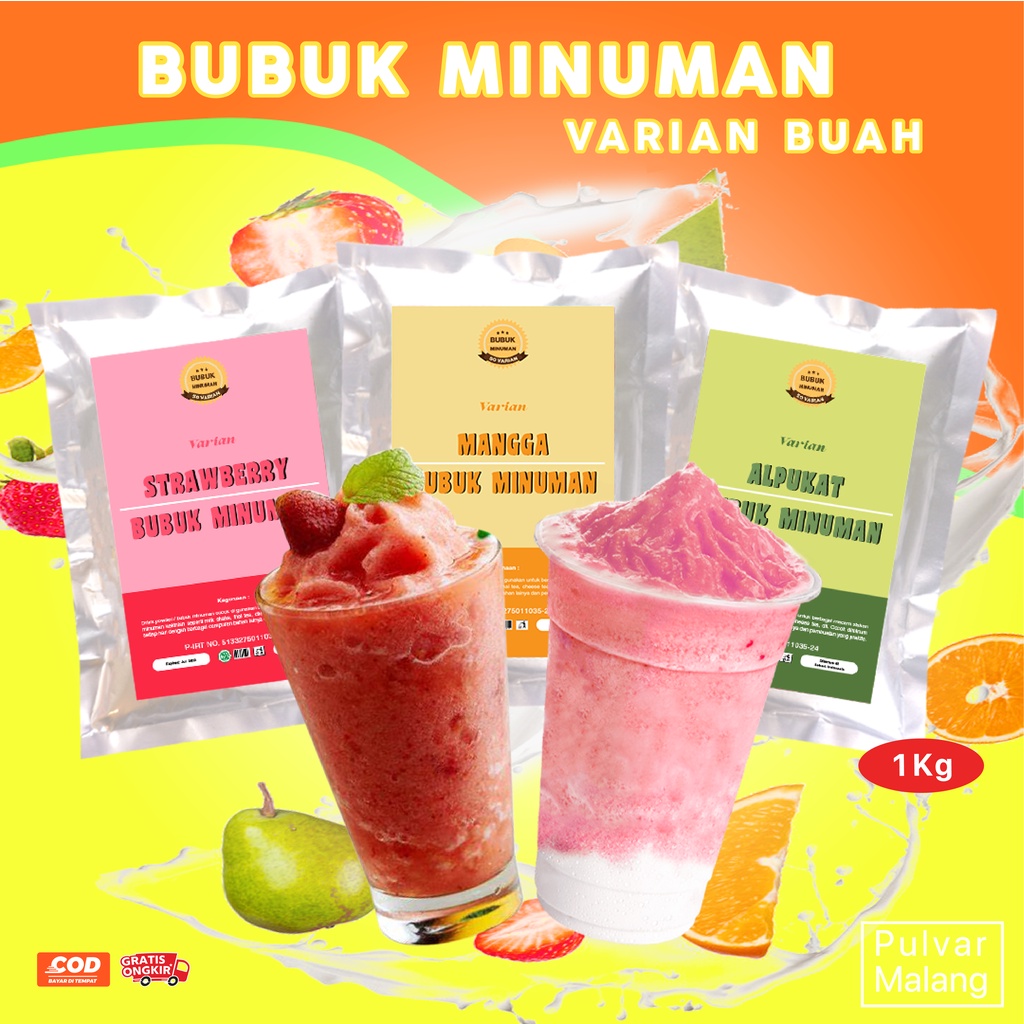 BUBUK MINUMAN RASA / BUBUK MINUMAN ANEKA RASA 1KG / BUBUK MINUMAN KEKINIAN / BUBUK MINUMAN INSTAN / BUBUK MINUMAN VARIAN BUAH / DRINK POWDER 1KG