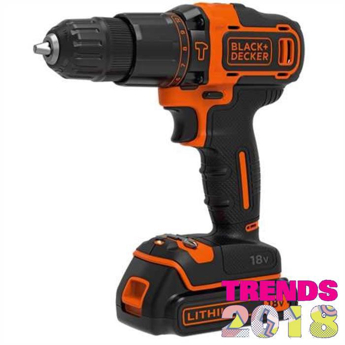 Jual Perlengkapan Rumah Black + Decker BDCHD18K Impact Drill 18 V 1x1 ...