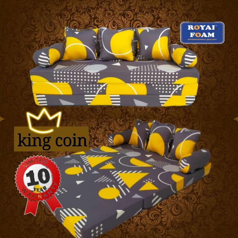 Kasur Lantai Busa Lipat / Kasur Sofa Minimalis / Sofabed Kursi Tamu Spon Yellow Murah