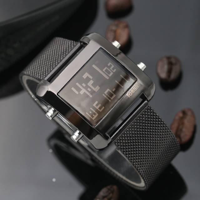 (Best Seller) JAM TANGAN WANITA FS KOTAK DIGITAL AC6231 RANTAI PASIR STEEL