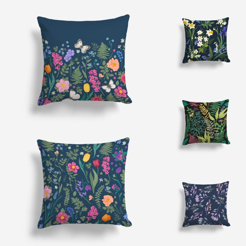 BANTAL SOFA PRINT MOTIF BUNGA FLORAL ROYAL GARDEN SERIES 40X40 CM