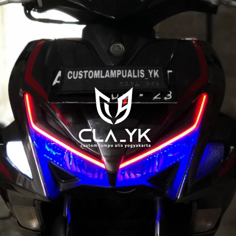 aerox old paket lampu alis dan devil eye