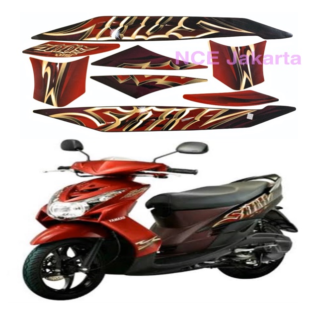 STIKER STRIPING MIO SOUL 2010 MERAH