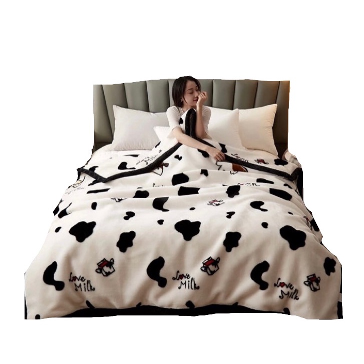 Selimut Bulu Halus 150x200 Motif Dewasa Cantik Murah Asriyasashii Berkualitas-SAPI-SAPI 150