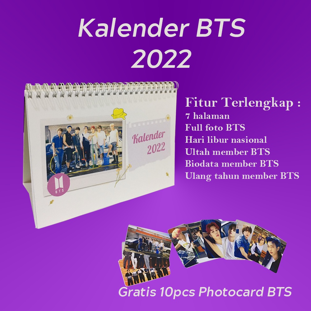 

Kalender BTS 2022 Unofficial - Kalender 2022 - Kalender Meja 2022