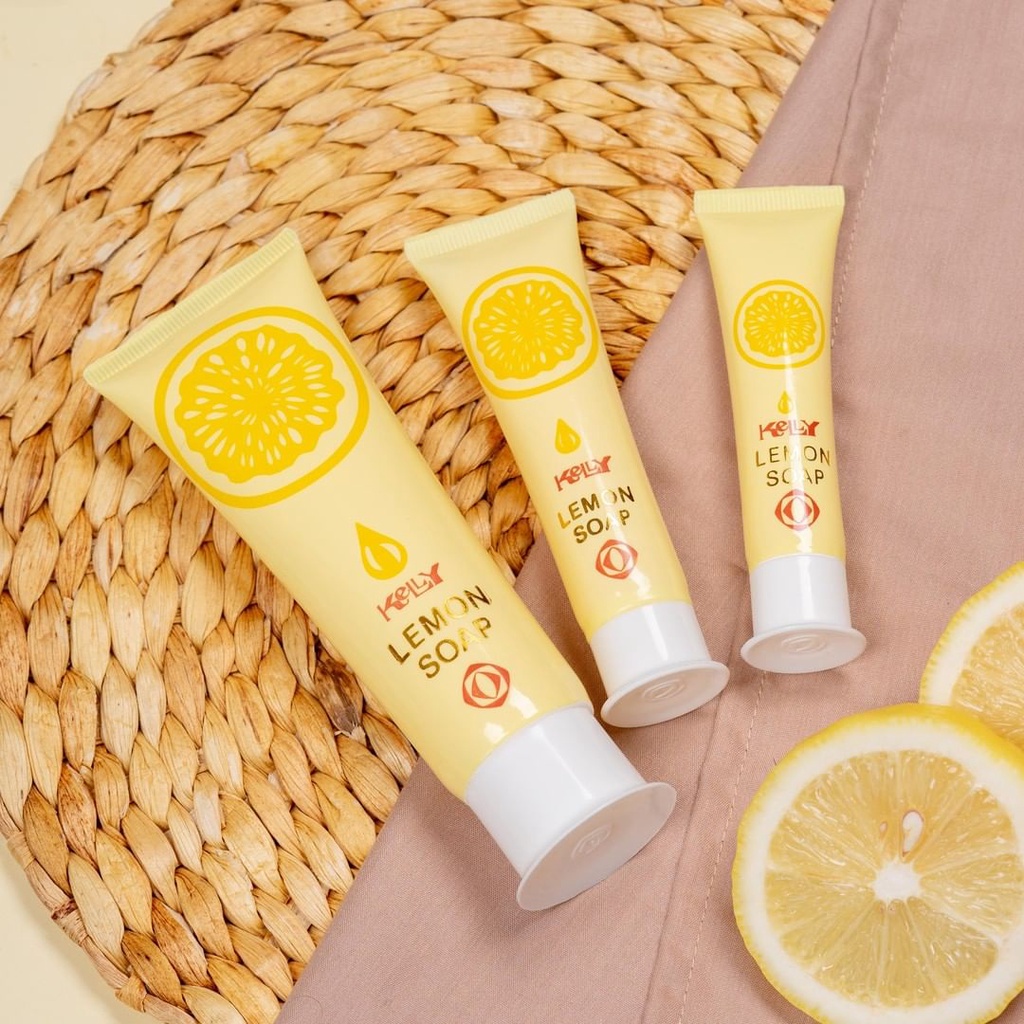 ✿ELYSABETHME✿ KΣᄂᄂY Kelly lemon soap  KECIL 15gr sabun cuci muka facial wash mencerahkan memutihkan bahan alami buah