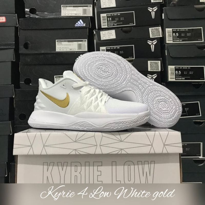 kyrie low id white and gold