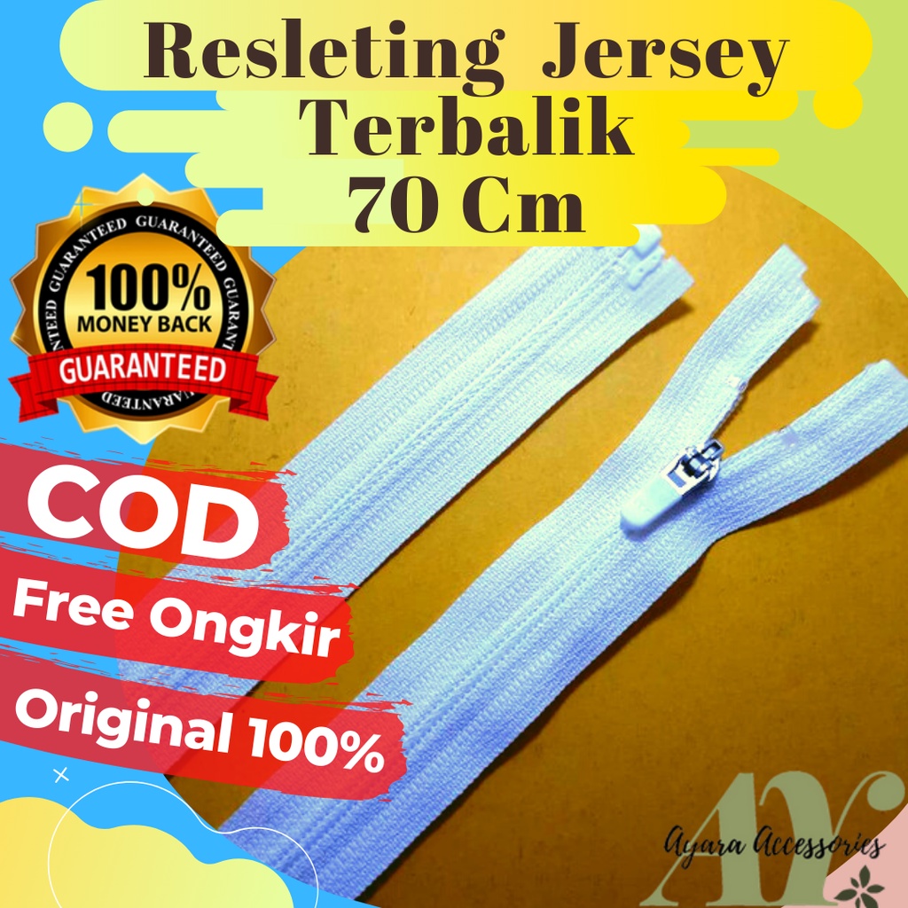RESLETING ZIPPER SLETING JAKET YKK COIL JERSEY TERBALIK NO 3 70 CM
