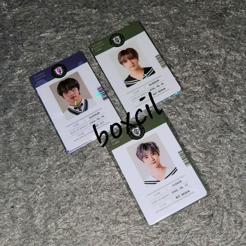ID CARD JAEMIN HAECHAN B2S 21 BACK TO SCHOOL 2021 NCT DREAM 127 STUDENT