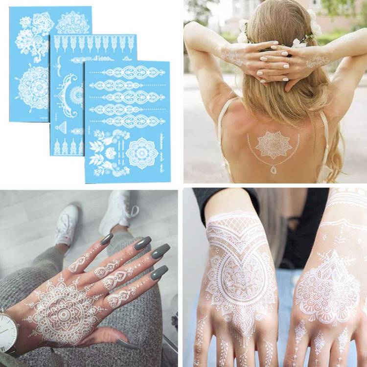 Hena Tatto White Henna Instant Tato Hena Instan Henna Tatto Pengantin Tattoo