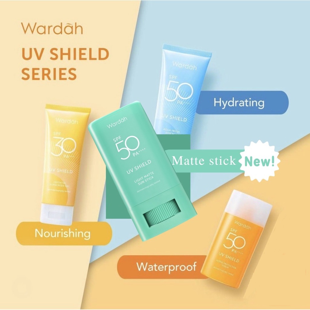 ⭐BAGUS⭐ WARDAH SUNSCREEN UV SHIELD | Aqua Essence / Active Protection Serum / Gel SPF 30 / 50