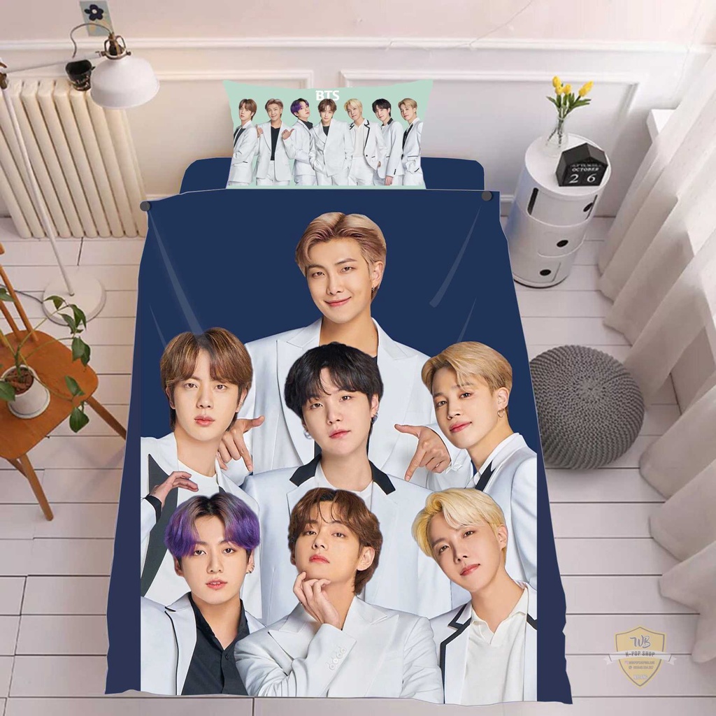 SELIMUT BTS BISA CUSTOM GAMBAR dan SARUNG BANTAL BTS