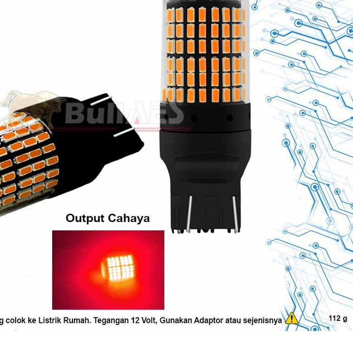 ♩ LED T20 7443 144 LED SUPER BRIGHT KAKI TUSUK FLASH ♜