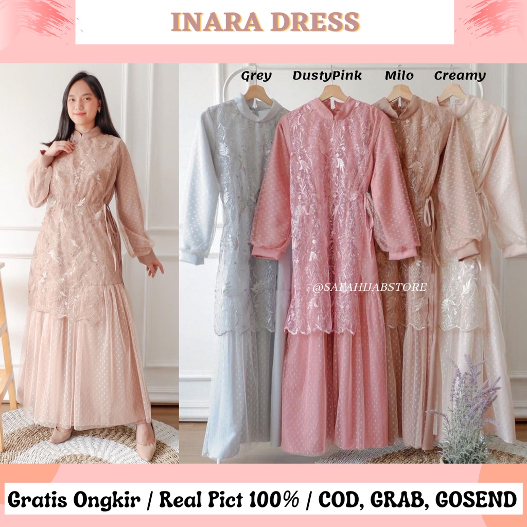 INARA DRESS / DRESS WISUDA / DRESS LAMARAN / DRESS KONDANGAN / SERAGAMAN