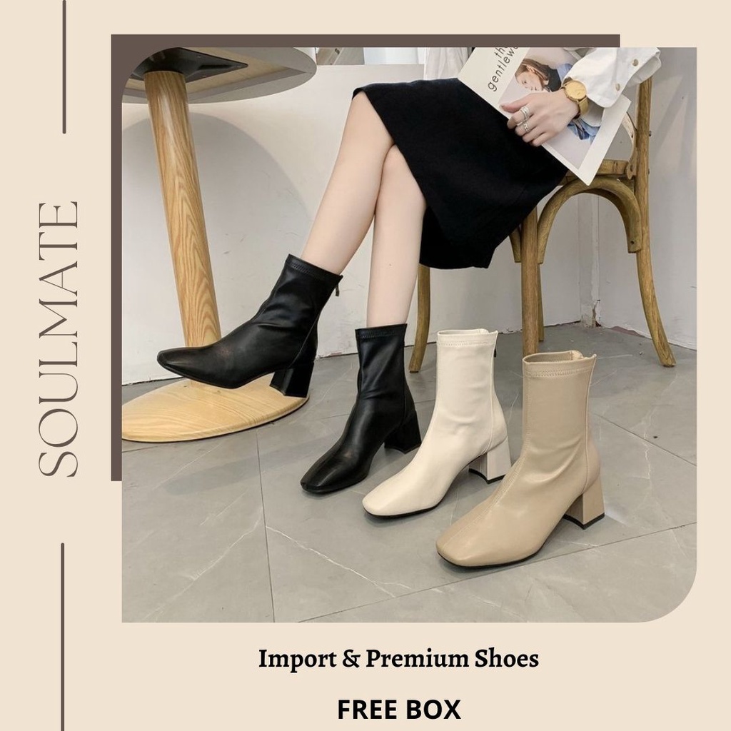 SOULMATE SM-001 Sepatu Boots Wanita Fashion Import Premium Quality