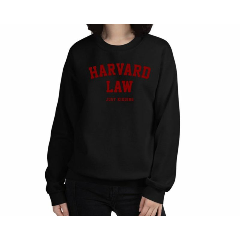 S - XXXXXL(6XL) Sweater Crewneck HARVARD LAW BIGSIZE OVERSIZE Sweatshirt Pria Wanita Jumbo Women Korean Fashion Loose Hitam Abu Muda