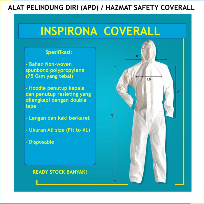 Baju APD Medis (Medical) / Hazmat suit Tebal (Anti Corona / Covid 19)