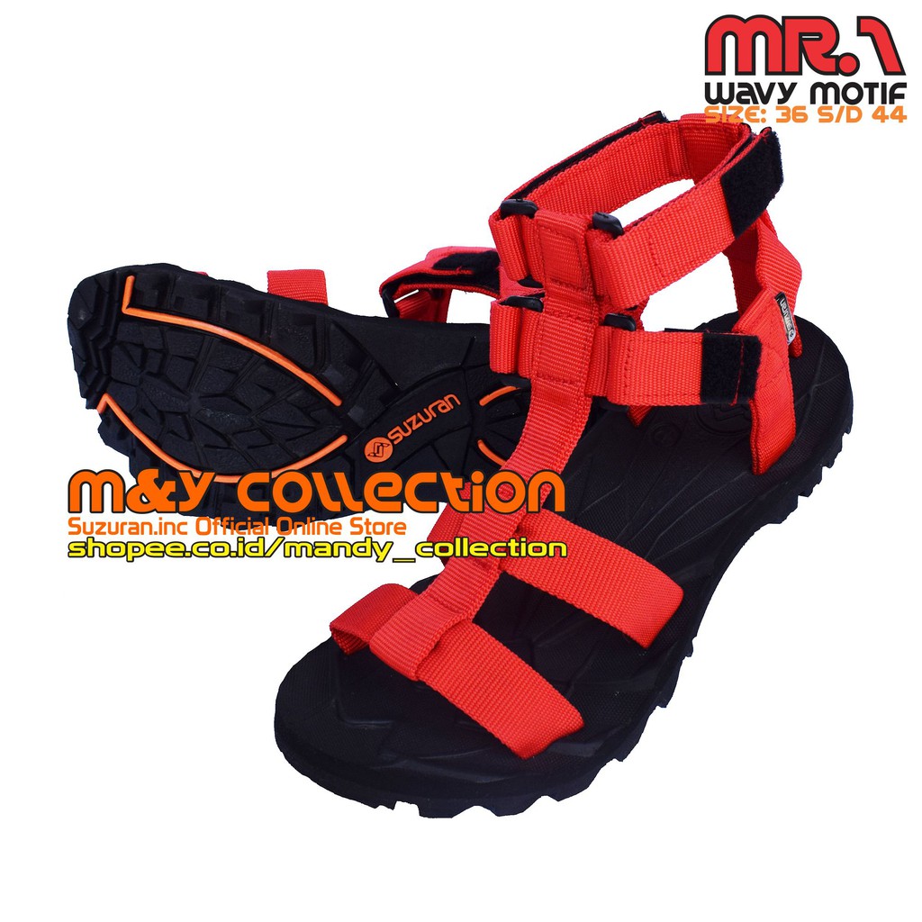 SUZURAN Sandal High Land Black Red