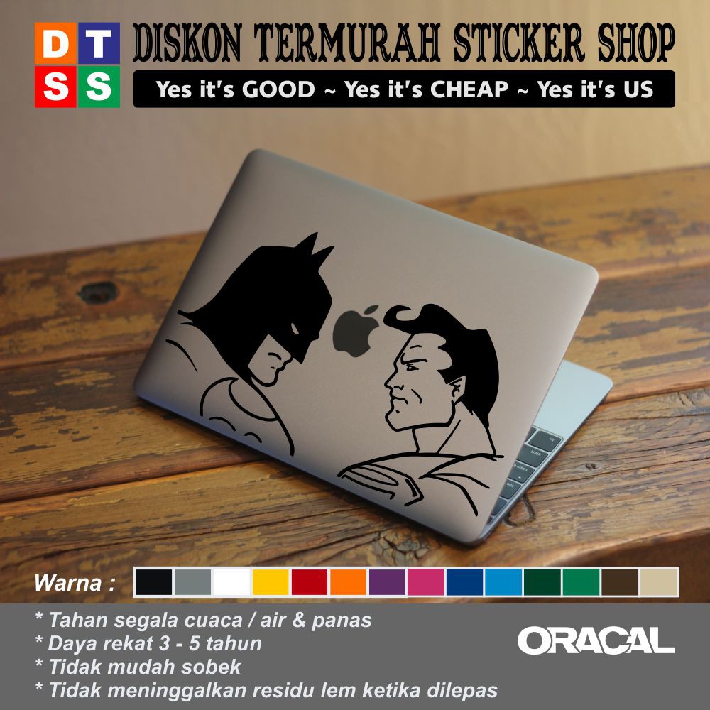 Sticker Aksesoris Laptop Apple Macbook Batman vs Superman