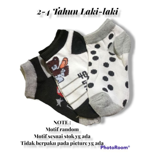 Kaos Kaki Anak Bayi 2-4Tahun Cewe Cowo Motif Lucu Semata Kaki Murah 3Pasang