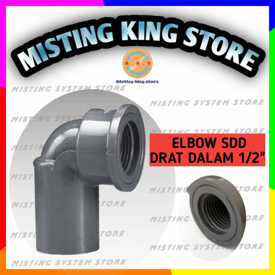 ELBOW DRAT DALAM 1/2 SDD L FAUCET FITTING PIPA PVC KONEKTOR SPRINKLER