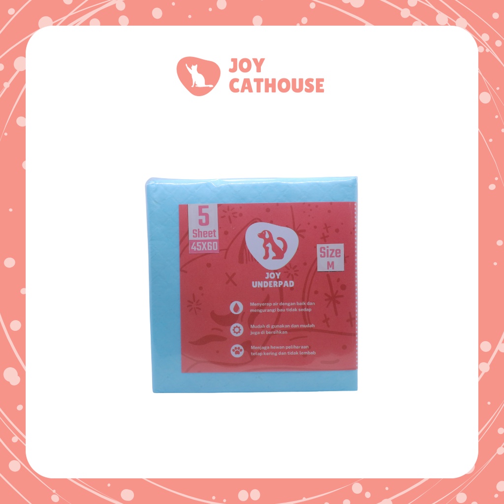 Underpad M Size Training Pad Perlak Kucing &amp; Anjing Alas Kandang Joy Underpad 45x60 cm isi 5 | Joy Cathouse