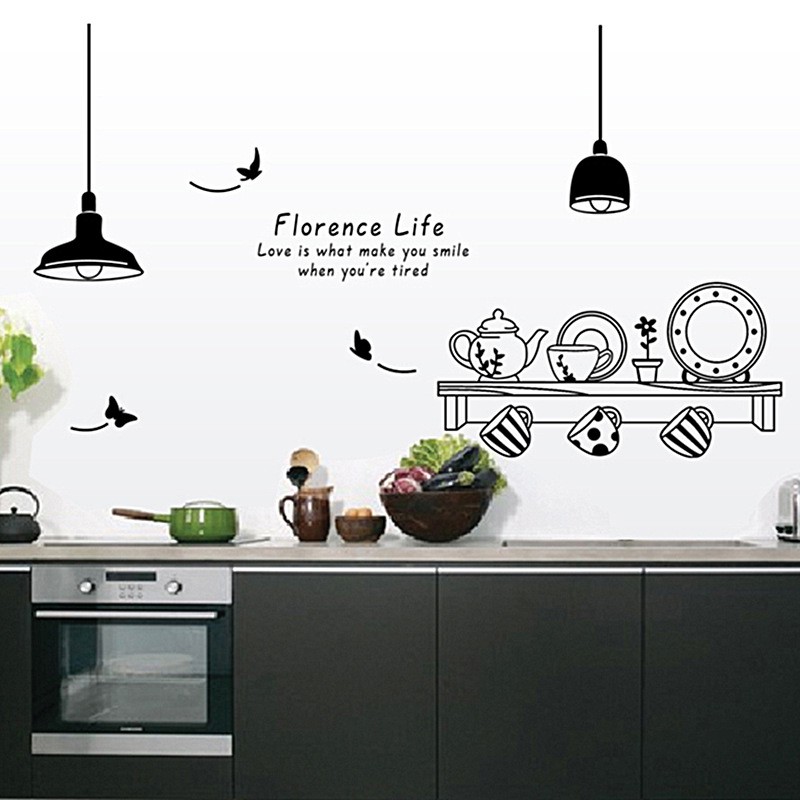 RELIZA Wall Sticker / Stiker Dinding Florence Life Lampu Kitchen Dapur AY9141 - JM7192