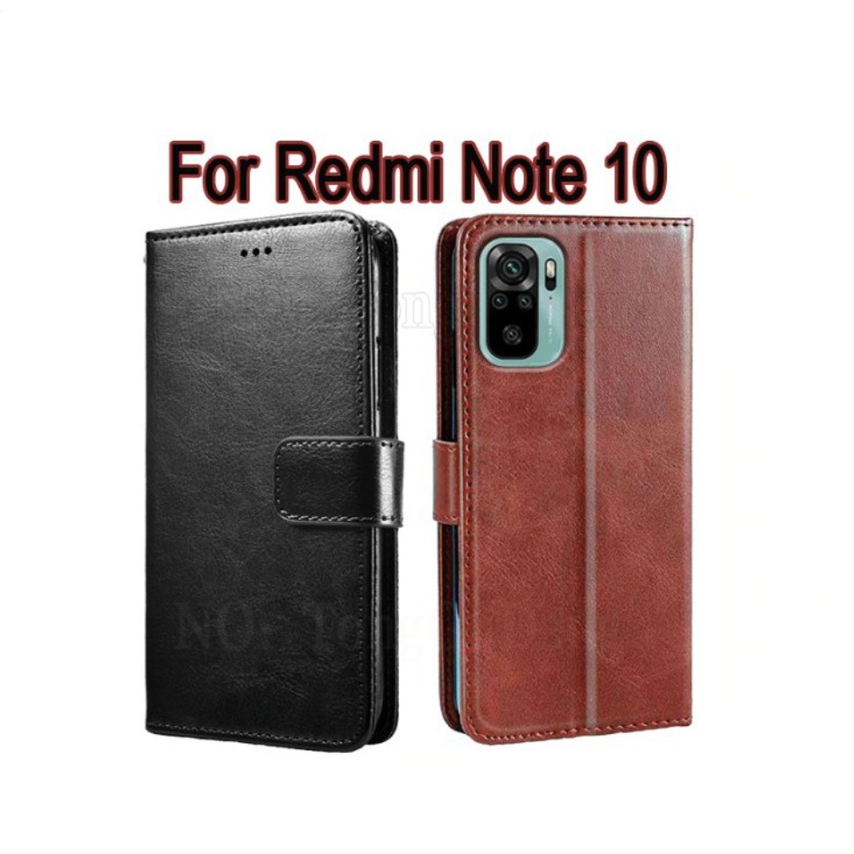 Casing Redmi Note 10 Flip Cover Wallet Leather Case Harap baca deskripsi