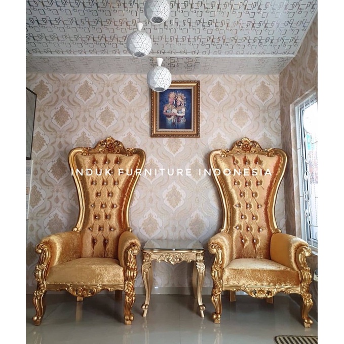 SET KURSI SOFA SYAHRINI GOLD MEWAH.SOFA SYAHRINI 2+1