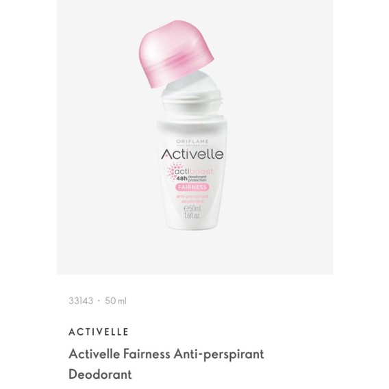 ACTIVELLE DEODORANT ROLL ON FAIRNESS / INVISIBLE / EXTREME / FRESH / ACTIVELLE ACTIBOOST COMFORT ANTI PERSPIRANT DEODORANT CREAM